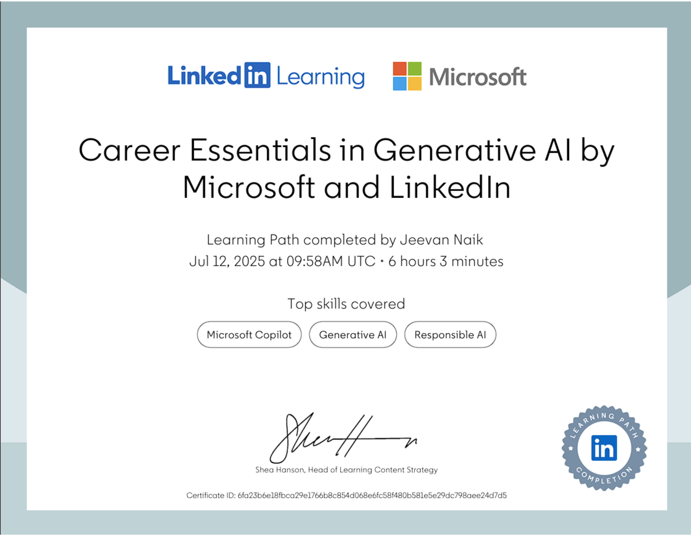 Generative AI Certificate